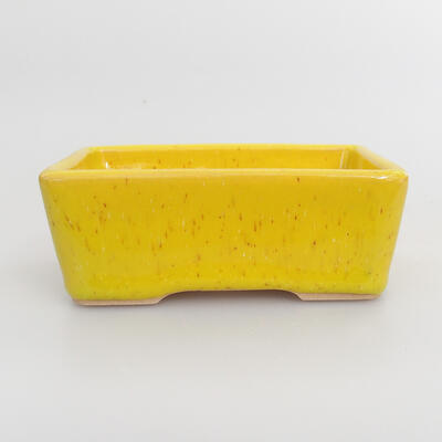 Ceramiczna miska bonsai 10 x 7,5 x 3,5 cm, kolor żółty - 1