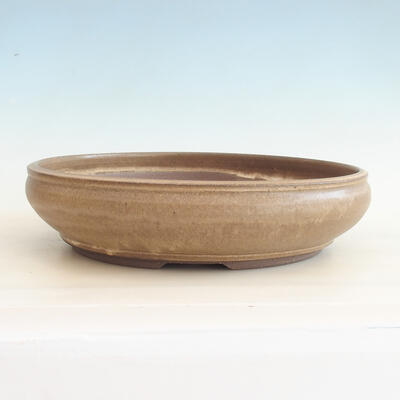 Ceramiczna miska bonsai 37,5 x 37,5 x 9 cm, kolor brązowy - 1