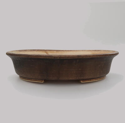 Ceramiczna miska bonsai 21 x 18 x 5 cm, kolor brązowy - 1