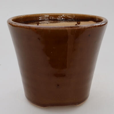 Ceramiczna miska bonsai 10 x 10 x 8 cm, kolor brązowy - 1