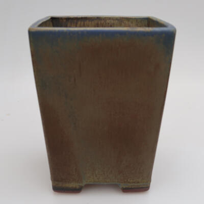 Ceramiczna miska do bonsai 14,5 x 14,5 x 19 cm, kolor brązowo-niebieski - 1
