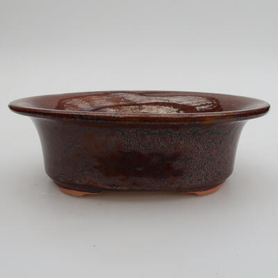 Ceramiczna miska bonsai 19 x 15,5 x 6 cm, kolor brązowy - 1