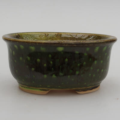 Ceramiczna miska bonsai 12 x 10 x 5 cm, kolor zielony - 1