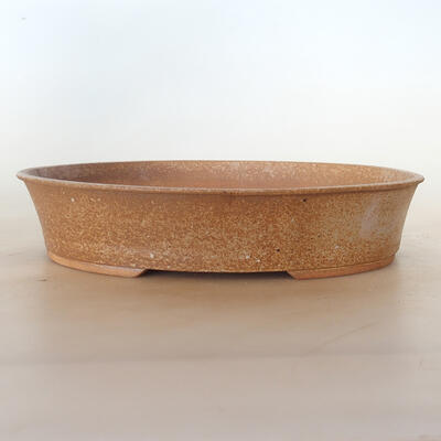 Ceramiczna miska bonsai 33 x 26 x 7 cm, kolor brązowo-beżowy - 1