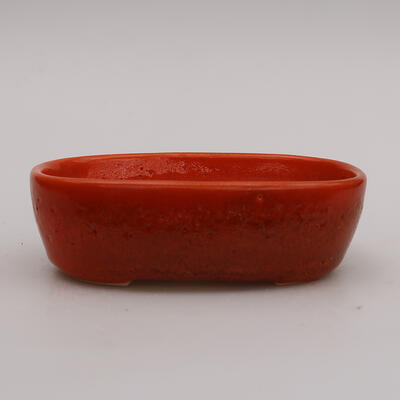 Ceramiczna miska bonsai 12,5 x 8,5 x 3,5 cm, kolor pomarańczowy - 1