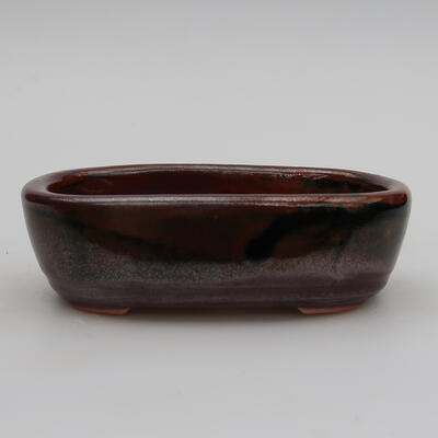 Ceramiczna miska do bonsai 12,5 x 8,5 x 3,5 cm, kolor brązowy - 1