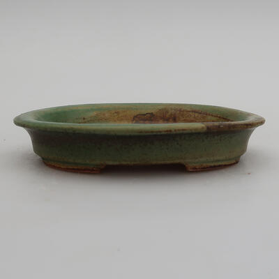 Ceramiczna miska bonsai 12,5 x 10,5 x 2 cm, kolor zielony - 1