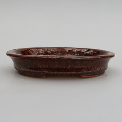 Ceramiczna miska bonsai 12,5 x 10,5 x 2 cm, kolor brązowy - 1
