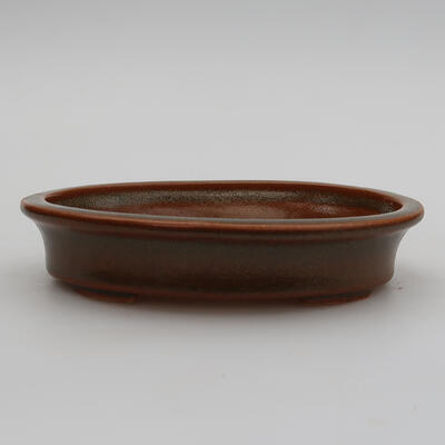 Ceramiczna miska bonsai 13 x 10 x 2,5 cm, kolor brązowy - 1