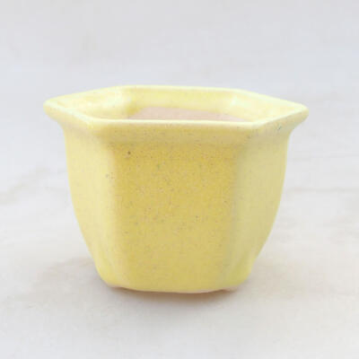 Ceramiczna miska bonsai 7 x 6,5 x 5 cm, kolor żółty - 1
