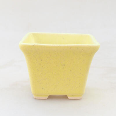 Ceramiczna miska bonsai 6,5 x 6,5 x 5 cm, kolor żółty - 1