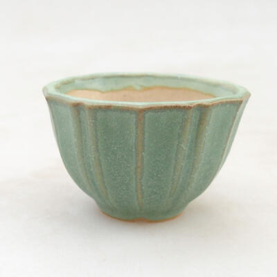 Ceramiczna miska bonsai 5 x 5 x 3,5 cm, kolor zielony - 1