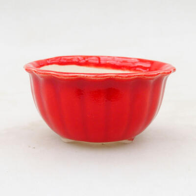 Ceramiczna miska bonsai 6,5 x 6,5 x 3,5 cm, kolor czerwony - 1