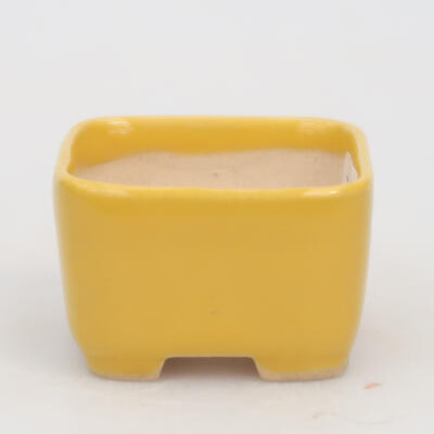 Ceramiczna miska bonsai 3,5 x 3,5 x 2 cm, kolor żółty - 1