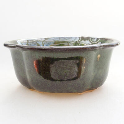Ceramiczna miska bonsai 13 x 11 x 5,5 cm, kolor zielony - 1