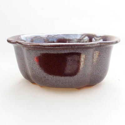 Ceramiczna miska bonsai 13 x 11 x 5,5 cm, kolor brązowy - 1