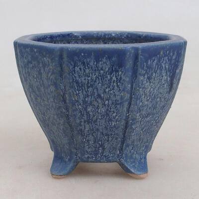 Ceramiczna miska bonsai 7 x 7 x 5,5 cm, kolor niebieski - 1