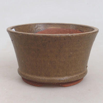 Ceramiczna miska bonsai 10,5 x 10,5 x 6 cm, kolor brązowy - 1
