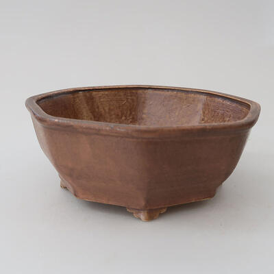 Ceramiczna miska bonsai 17 x 16 x 6,5 cm, kolor brązowy - 1