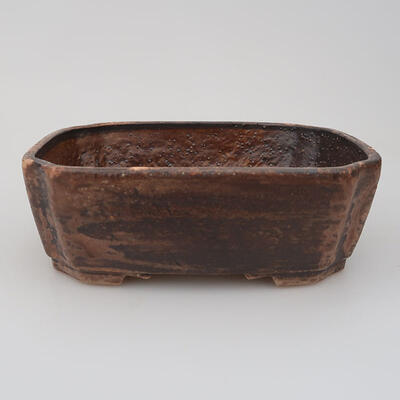 Ceramiczna miska bonsai 17,5 x 14,5 x 5,5 cm, kolor brązowy - 1
