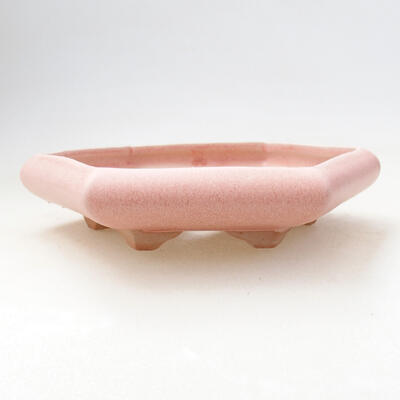 Ceramiczna miska bonsai 13 x 15 x 3,5 cm, kolor różowy - 1