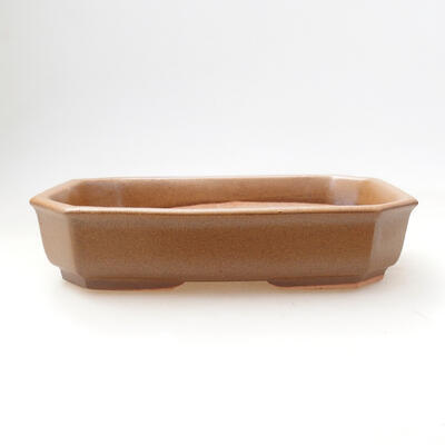Ceramiczna miska bonsai 12 x 17 x 4,5 cm, kolor brązowy - 1