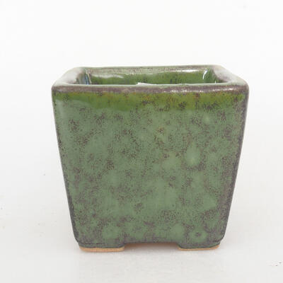 Ceramiczna miska bonsai 7,5 x 7,5 x 6,5 cm, kolor zielony - 1