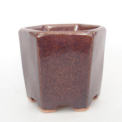 Ceramiczna miska bonsai 9 x 8,5 x 8 cm, kolor wina - 1