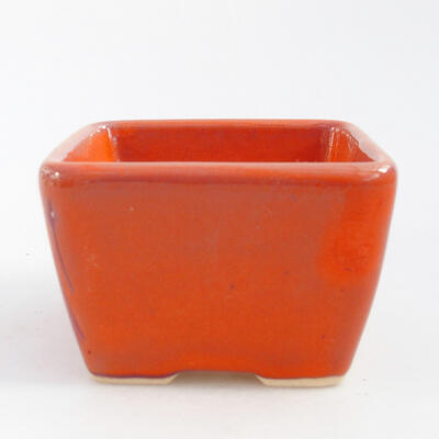 Ceramiczna miska bonsai 8,5 x 8,5 x 5,5 cm, kolor pomarańczowy - 1
