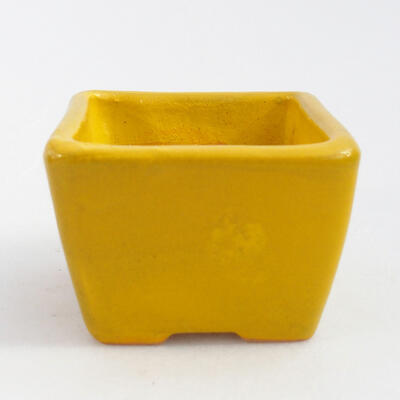Ceramiczna miska bonsai 6,5 x 6,5 x 4,5 cm, kolor żółty - 1