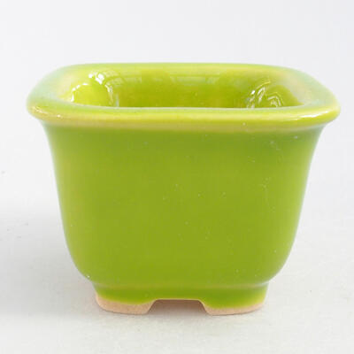 Ceramiczna miska bonsai 6,5 x 6,5 x 5 cm, kolor zielony - 1