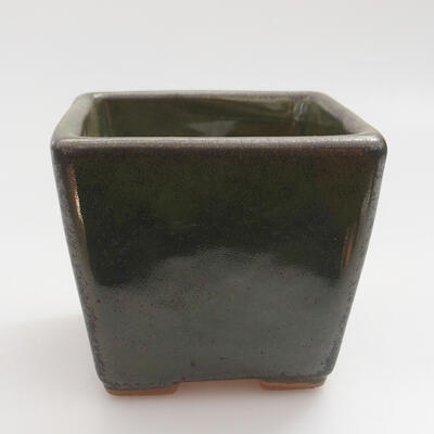 Ceramiczna miska bonsai 7 x 7 x 6,5 cm, kolor zielony - 1
