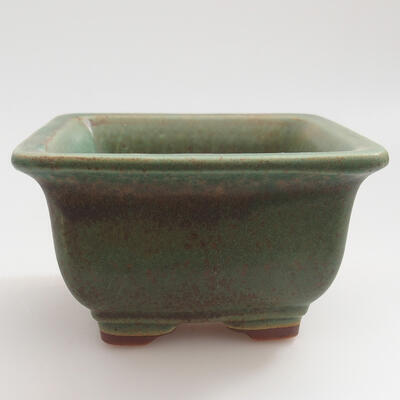 Ceramiczna miska bonsai 9 x 9 x 5,5 cm, kolor zielony - 1