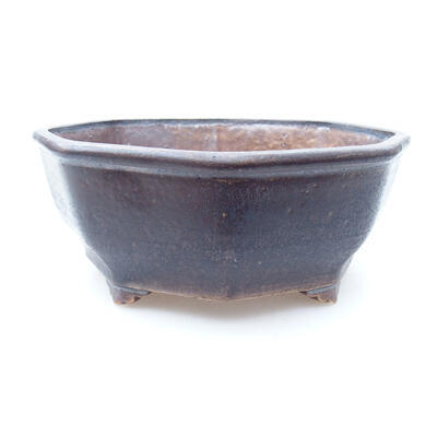 Ceramiczna miska bonsai 15,5 x 15,5 x 6,5 cm, kolor brązowy - 1