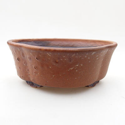 Ceramiczna miska bonsai 14 x 13 x 5 cm, kolor brązowy - 1