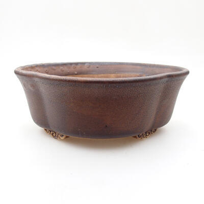 Ceramiczna miska bonsai 14 x 13 x 5 cm, kolor brązowy - 1