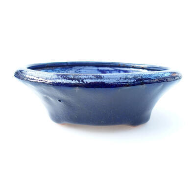 Ceramiczna miska bonsai 12,5 x 12,5 x 4 cm, kolor niebieski - 1