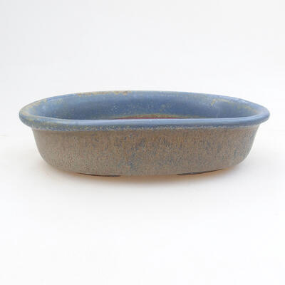 Ceramiczna miska bonsai 14,5 x 10 x 3,5 cm, kolor brązowo-niebieski - 1