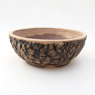 Ceramiczna miska do bonsai 14,5 x 14,5 x 6 cm, crack black - 1