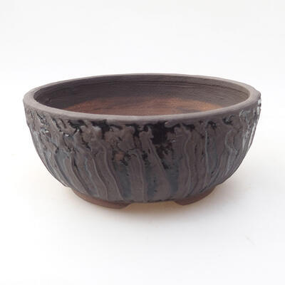 Ceramiczna miska do bonsai 16 x 16 x 7 cm, crack black - 1