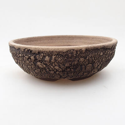 Ceramiczna miska do bonsai 17,5 x 17,5 x 6 cm, czarna spękana - 1