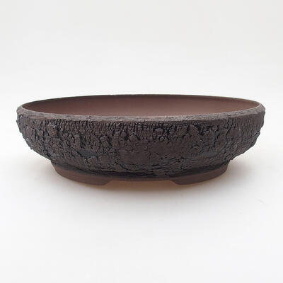 Ceramiczna miska bonsai 20 x 20 x 5,5 cm, kolor pęknięcia czarny - 1