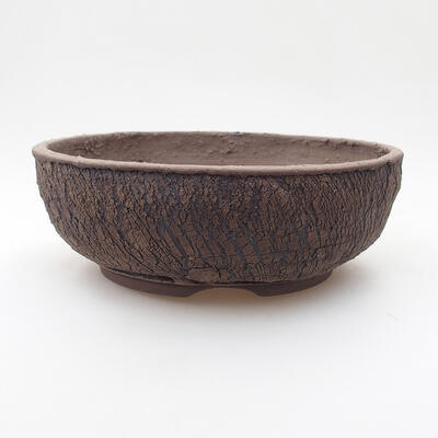 Ceramiczna miska bonsai 20 x 20 x 7 cm, kolor pęknięcia czarny - 1