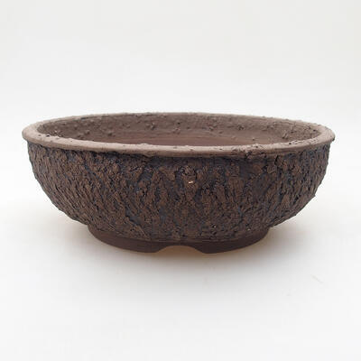 Ceramiczna miska bonsai 19 x 19 x 6,5 cm, spękana czarna - 1