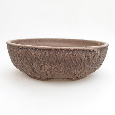 Ceramiczna miska do bonsai 23,5 x 23,5 x 8 cm, czarna spękana - 1