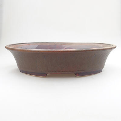 Ceramiczna miska bonsai 32,5 x 28 x 8 cm, kolor brązowy - 1