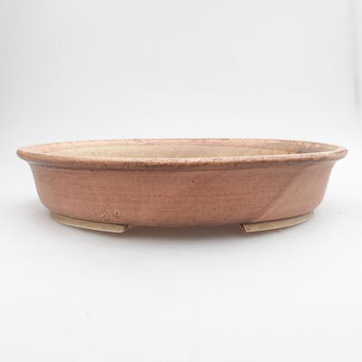 Ceramiczna miska bonsai 28 x 24,5 x 6,5 cm, kolor brązowo-różowy - 1
