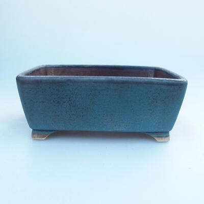 Ceramiczna miska bonsai 13 x 10,5 x 5,5 cm, kolor niebiesko-czarny - 1