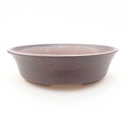 Ceramiczna miska bonsai 18 x 18 x 4,5 cm, kolor brązowy - 1