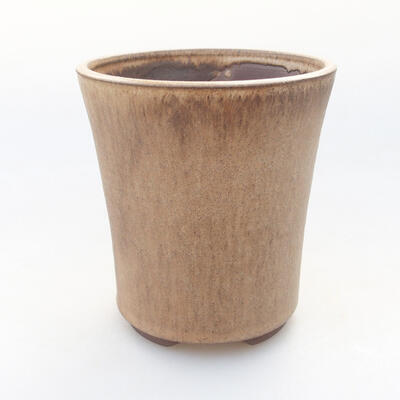 Ceramiczna miska bonsai 11,5 x 11,5 x 12,5 cm, kolor beżowy - 1